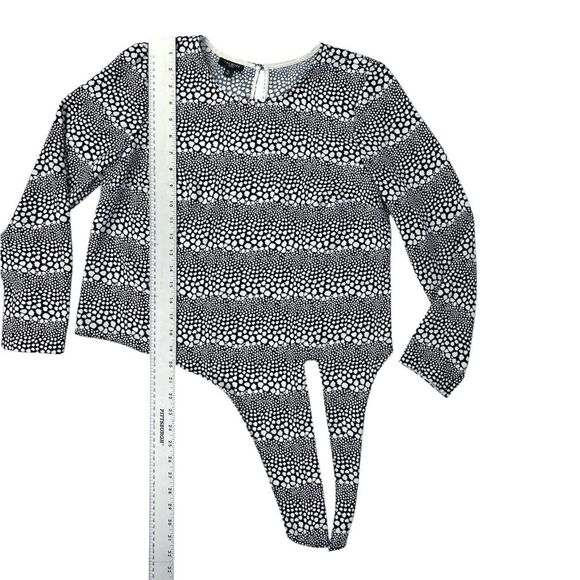 Talbots Black White Dot Print Long Sleeve Blouse Tie Detail Size Small Petite - Picture 4 of 6